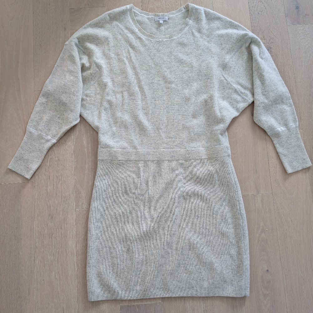 Reiss Cream Long-Sleeve Knit Dress - Picture 4 of 7